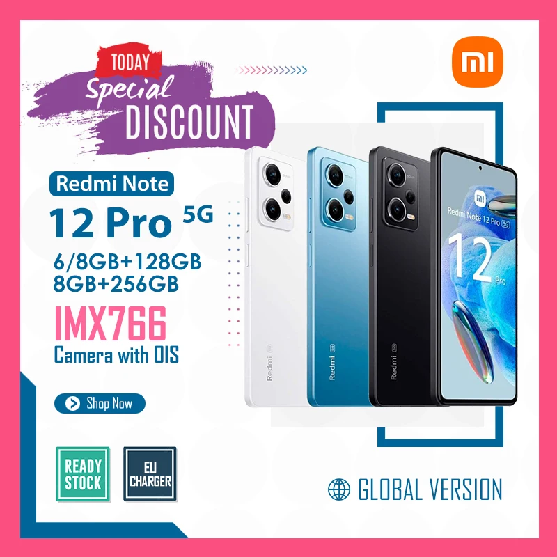 

Global ROM Xiaomi Redmi Note 12 Pro 5G CN Version Cellphone, 6GB 128GB 8GB 256GB, IMX766 OIS Camera, 67W Charging