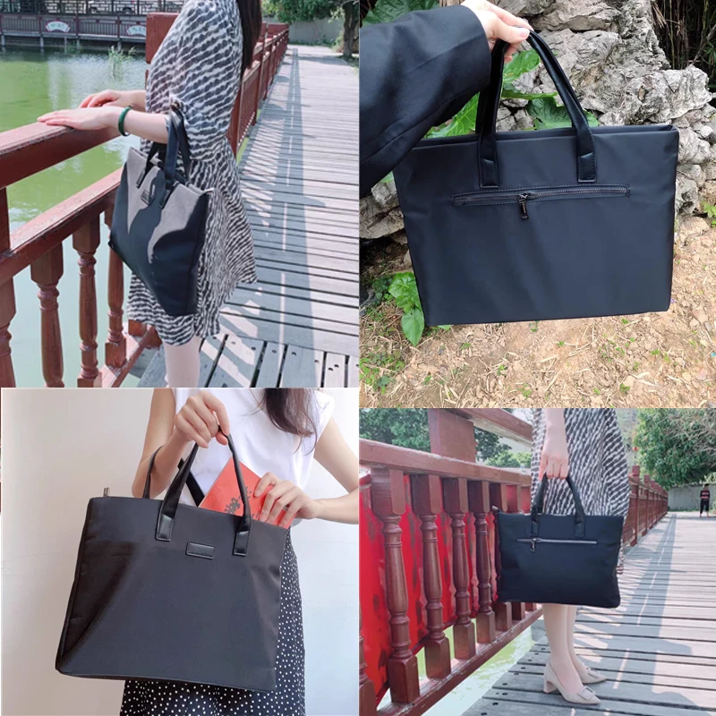 Modern Style Waterproof Nylon Handbags Men's Shoulder Bag Laptop Portable Document Bag Large Business Briefcase Men Gift