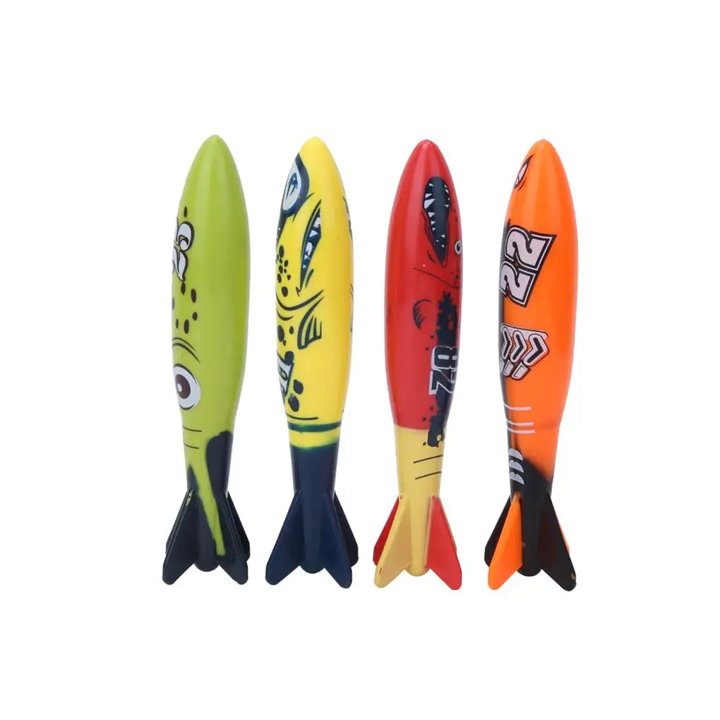 

4 Pieces Torpedo Rocket Toy Entertainment Training Prop Pool Supplies