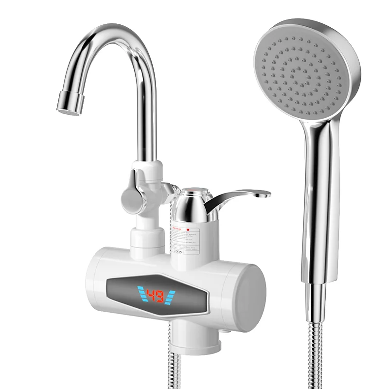 

1PC Water Heater 3000W Constant Temperature Crystal Display Shower Head Kitchen Toilet Bathroom Heating Cooling Air Water Heater