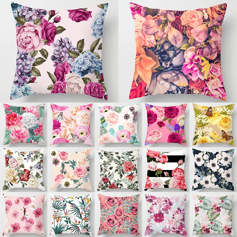 

Flower Pattern Decorative Art Cushion Cover Pillow Pillowcase Polyester 45*45 Throw Pillows Home Decor Pillowcover 40844