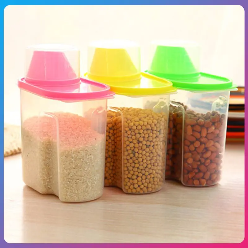 

Kitchen Storage Food Storage Box Plastic Kitchen Food Cereal Grain Bean Rice Container Bottle Case Kitchen Accessories