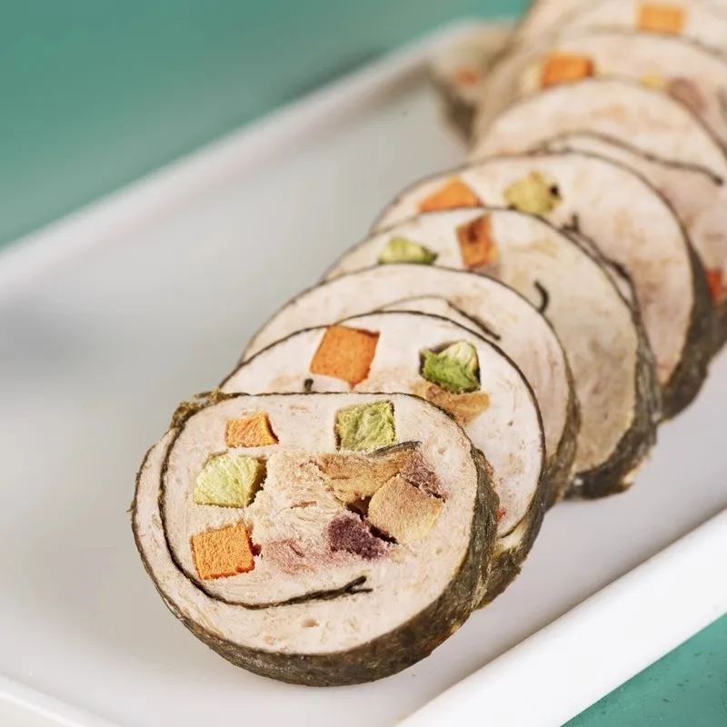 Закуски для кошек Лиофилизированные куриные лосося фрукты и овощи суши-роллеты