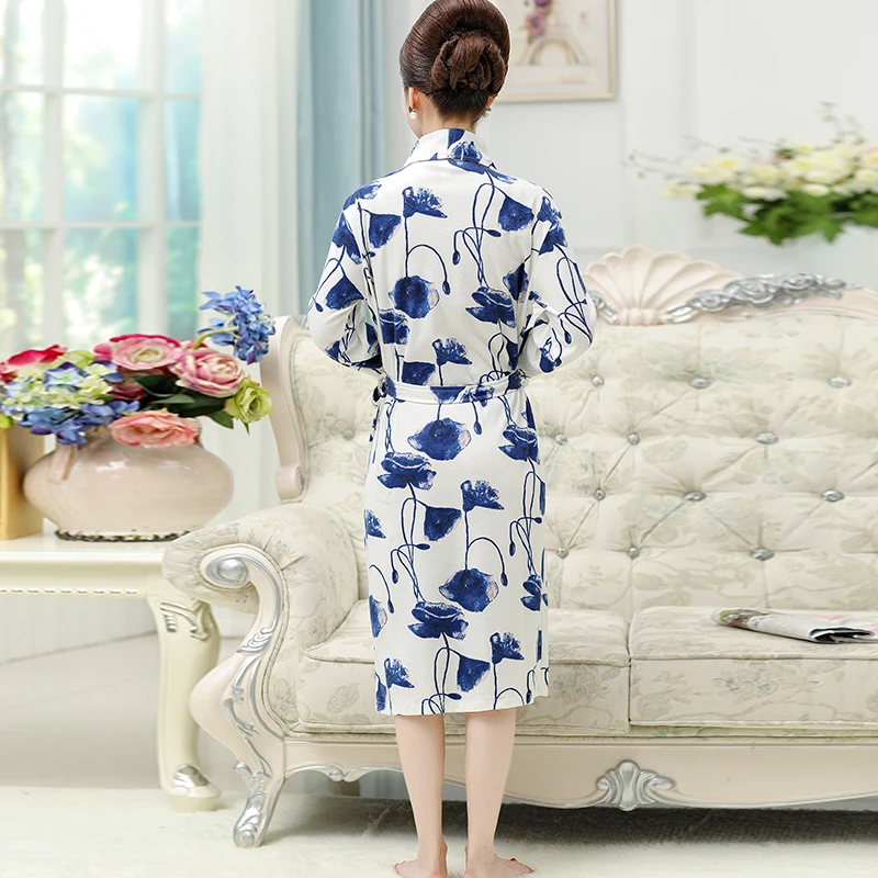 Фабричная цена яркий женский халат хлопковый Халат с длинным рукавом женская