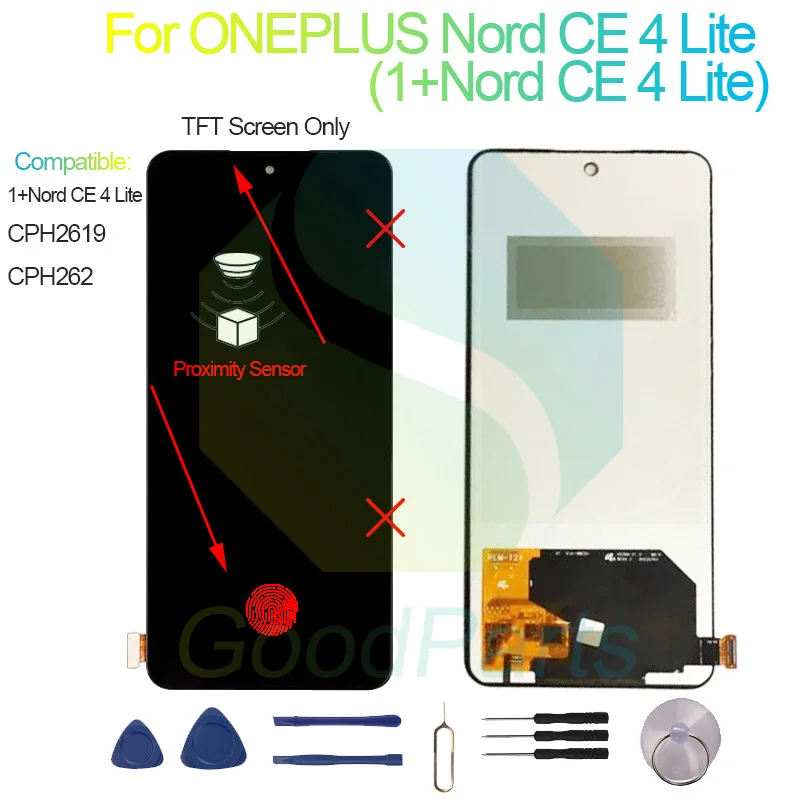 Фото Быстрая доставка: Дисплей LCD с сенсорной панелью для ONEPLUS Nord CE 4 Lite (1+Nord CE 4 Lite, CPH2619, CPH262) №2