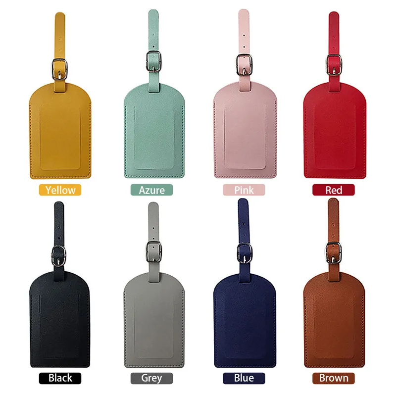 Personalize Initials Luggage Tag Card Set Credit Card Holder Men Women Suitcase Name Tag Pu Airplane Labels Travel Accessories