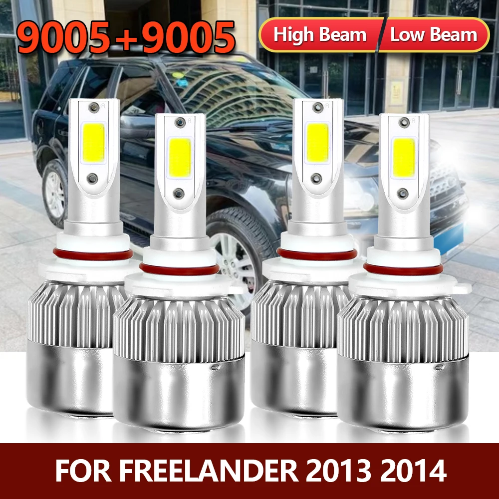 

4x9005 HB3 светодиодсветодиодный передние фары COB лампы высокий и низкий комбинированный луч автомобильные турболампы комплект для Freelander 2013 2014