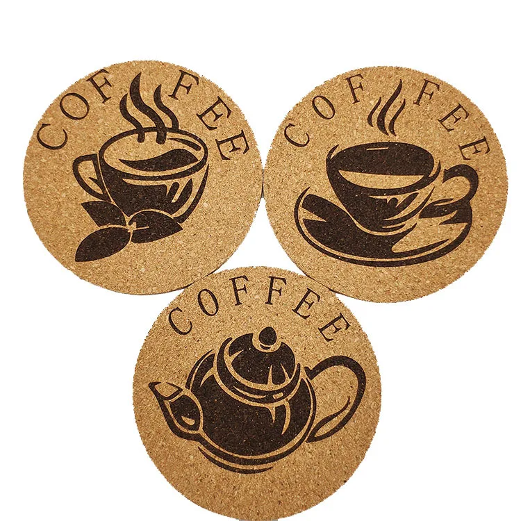 Natural Cork Coasters Heat-Resistant Round Coaster Drink Bar Tee Coffee Table for Housewarming Gift Kitchen 3.94IN |