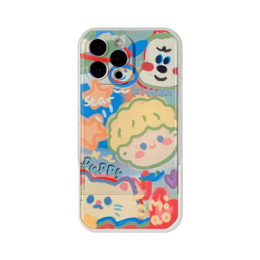 Drawing Cartoon Lovers Graffiti Phone Case For iphone 14 13 12 11 Pro Max X XR XSMAX 7 8 Plus SE TPU Case Cover New Products