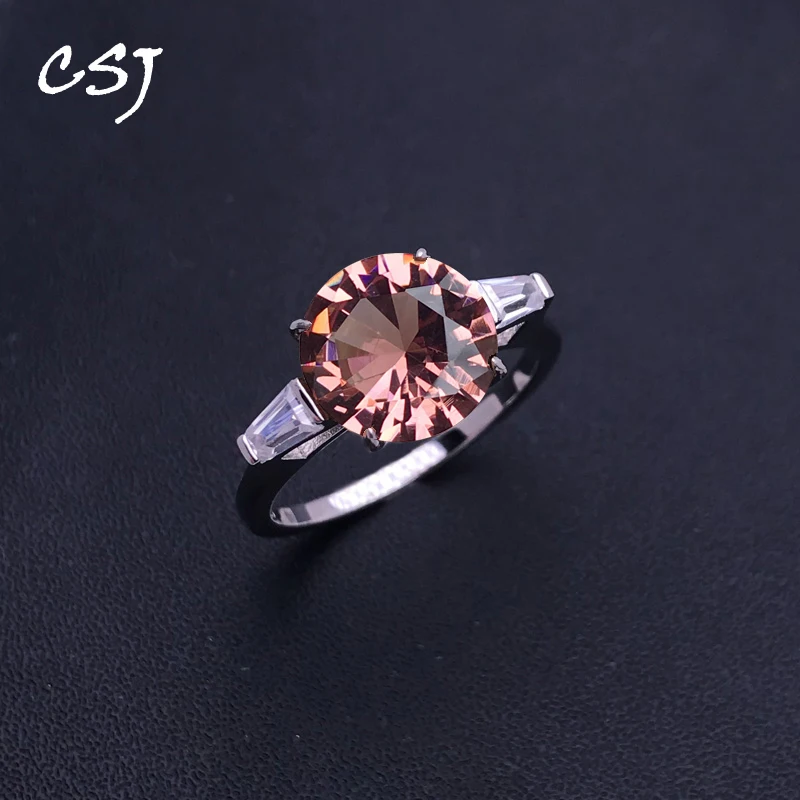 

CSJ Classic Zultanite Ring Sterling 925 Silver Created Sultanite Color Change Fine Jewelry for Women Party Wedding Gift