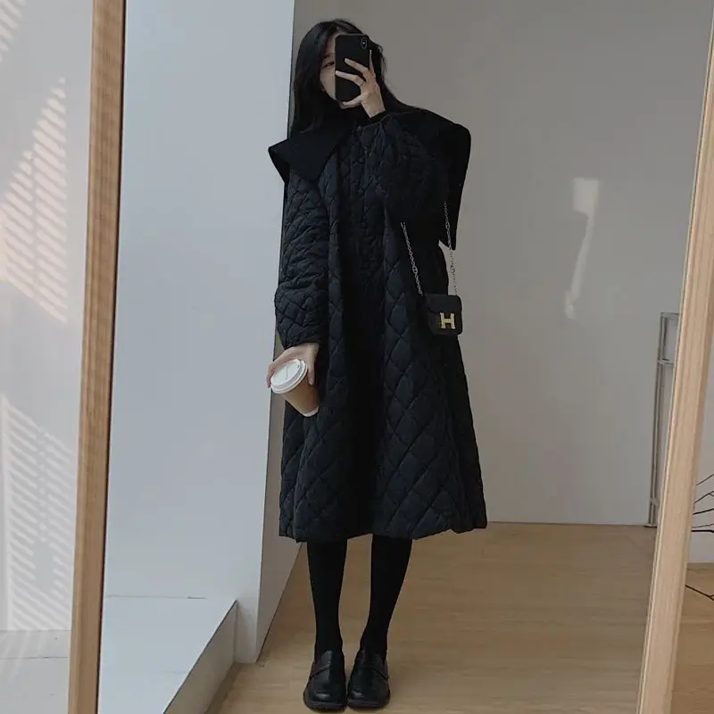2022 Winter New Mid-length Cotton-padded Clothes Women's Doll Collar Thickened Cotton-padded Jacket Fashion Design Coat