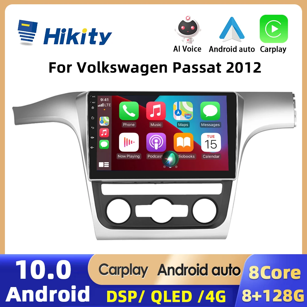 

Hikity Android Car Radio For Volkswagen Passat 2012 2Din Multimedia Video Player Stereo Navigation GPS AI Voice 4G WIFI Carplay