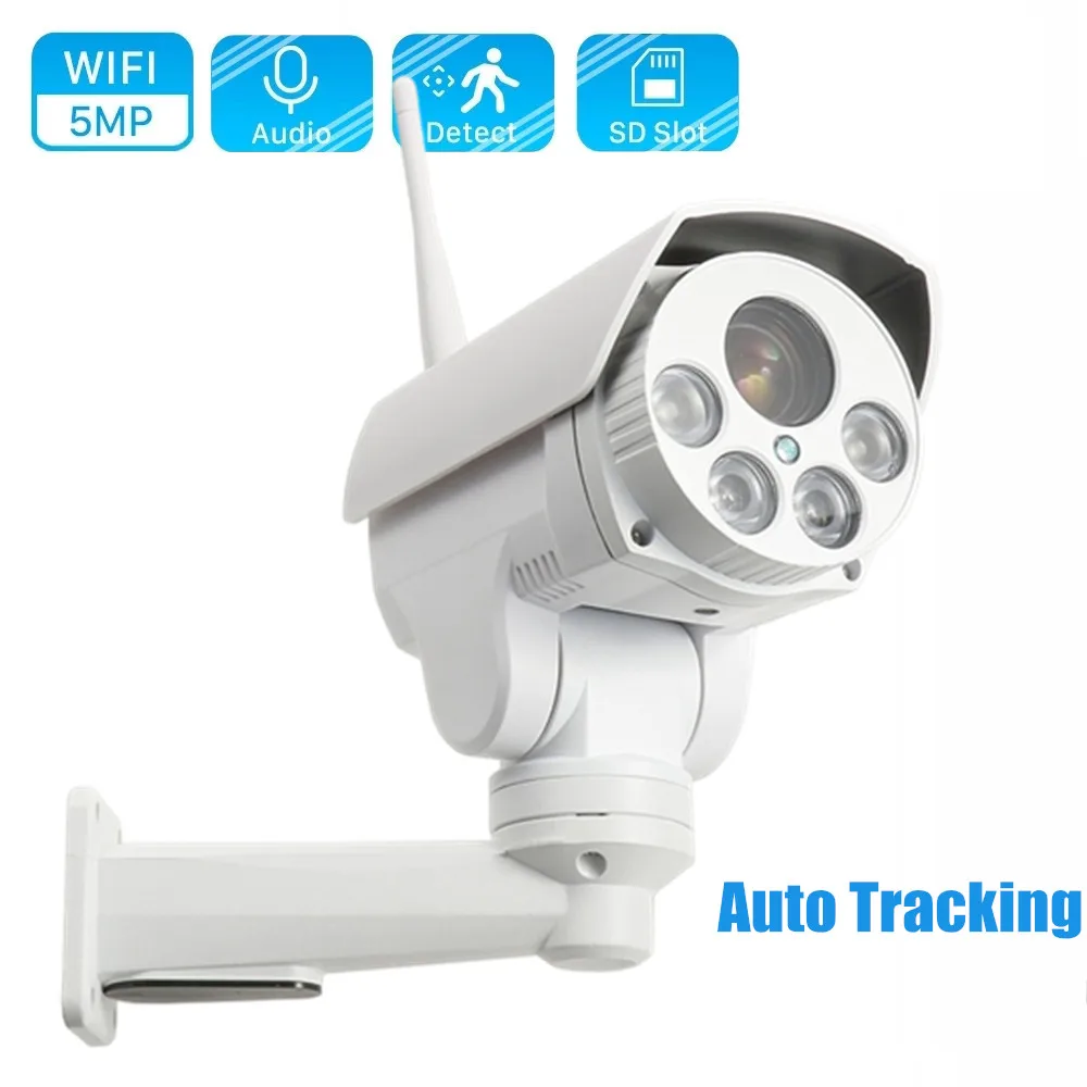 

Wifi Wireless PTZ IP Camera Auto Tracking 2.7-13.5mm 5X Optical Zoom Audio IR 50M P2P H.265 Ai Human Detect CCTV Security Camera