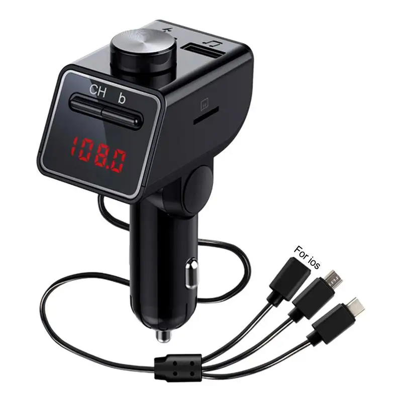 

Blue Tooth Receiver For Car Blue Tooth Receiver Car Multi-function Charger With USB Output QC3.0 3-in-1 Charging Cable Fast