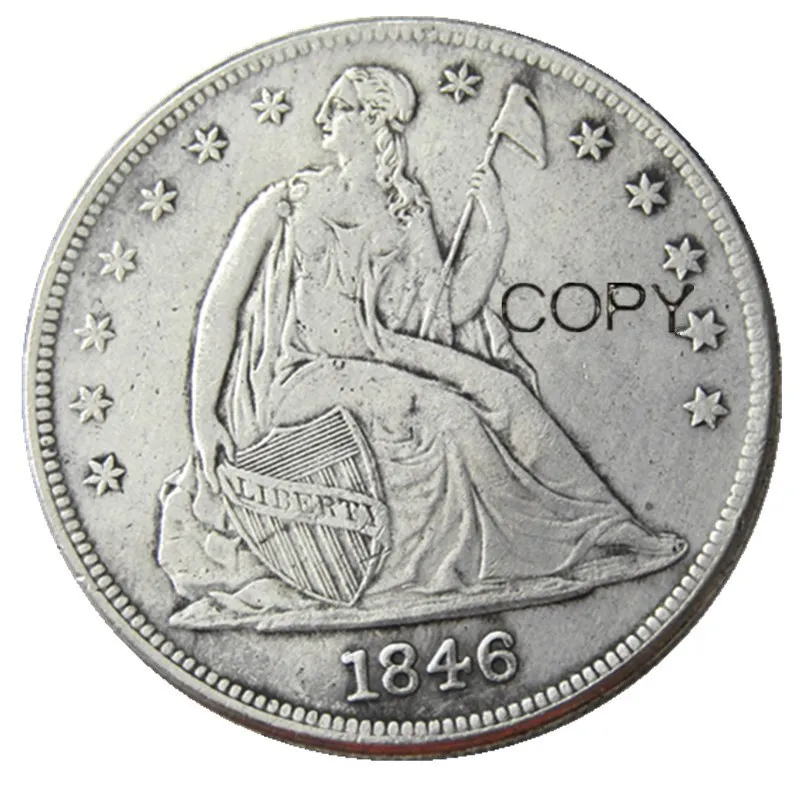 

Date 1846-O Liberty Seated Dollar Silver Plated Copy Coin