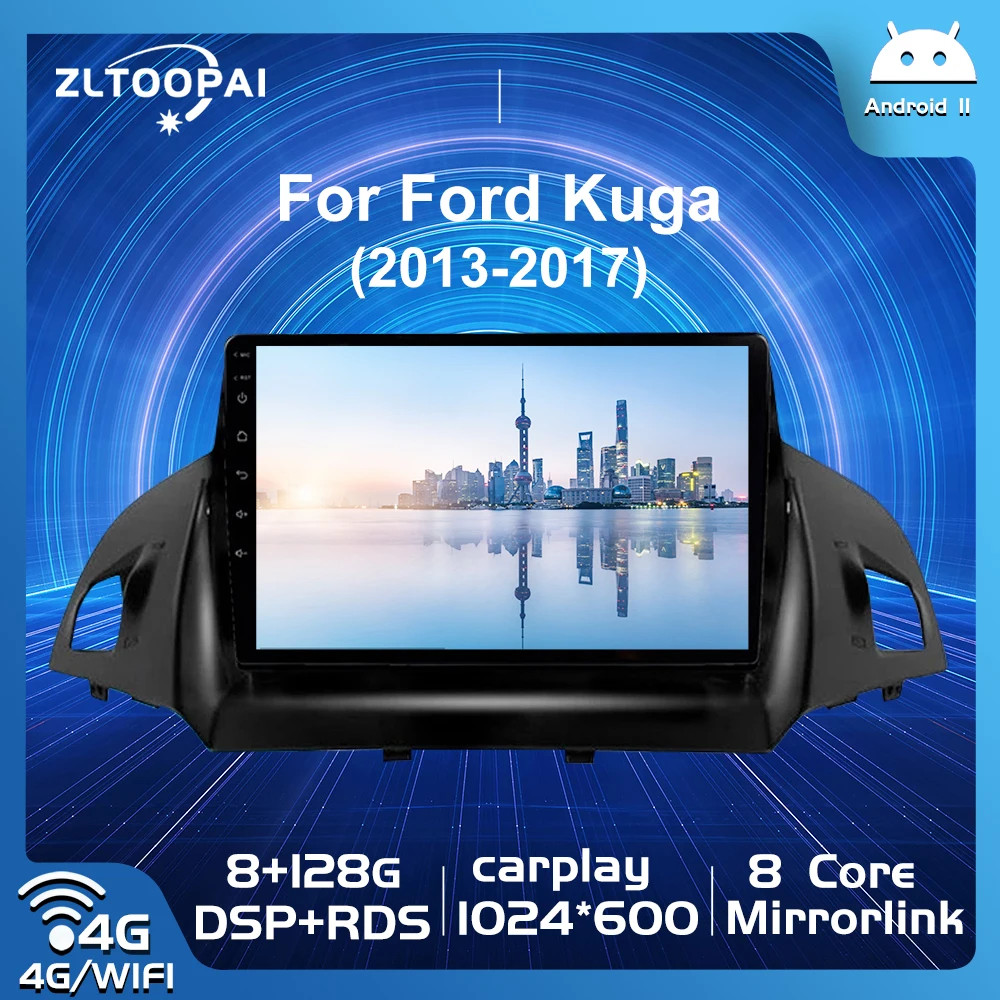 

Zltoopai Android 11 автомобильное радио для Ford Kuga Escape 2013-2017 Автомобильный мультимедийный плеер GPS навигация головное устройство стерео плеер