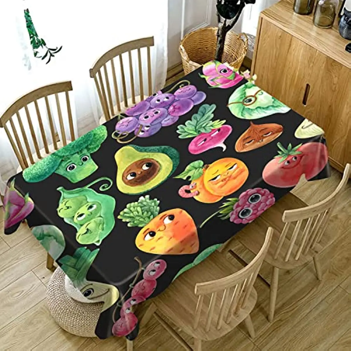 

Скатерть с изображением овощей прямоугольная Водонепроницаемая скатерть в виде фруктов, моркови