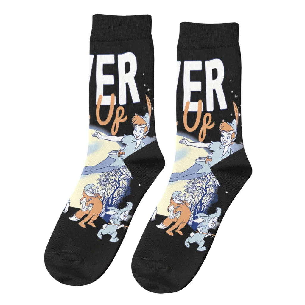 

Lost Boys Never Grow Up Night Portrait Classic Men's Socks Vintage Harajuku Disney Peter Pan Film Hip Hop Casual Crew Crazy Sock