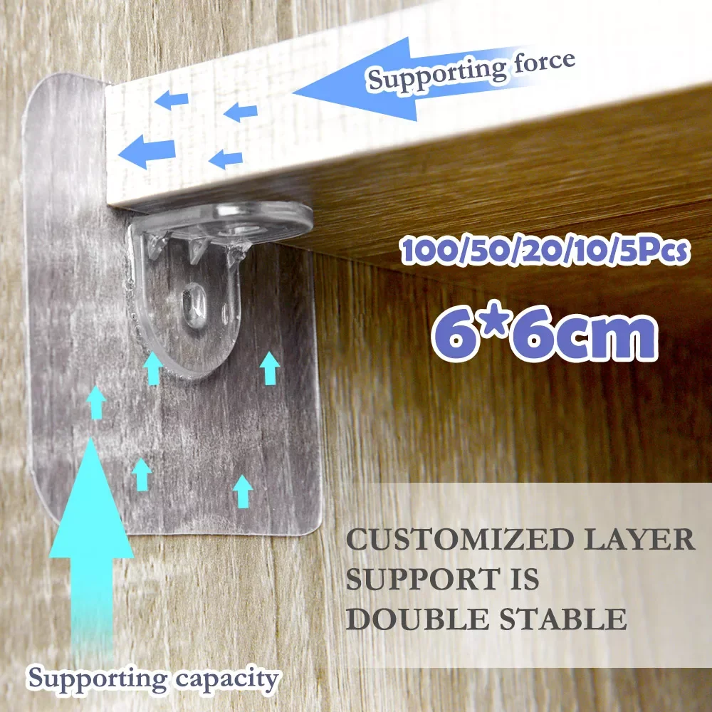 

Adhesive Shelf Support Pegs Drill Free Nail Instead Holders Closet Cabinet Shelf Support Clips Wall Hangers
