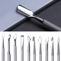 1pcs nail cuticle pusher spoon stainless steel cutter uv gel polish removal trimmer dead skin manicure accessories tool jia17