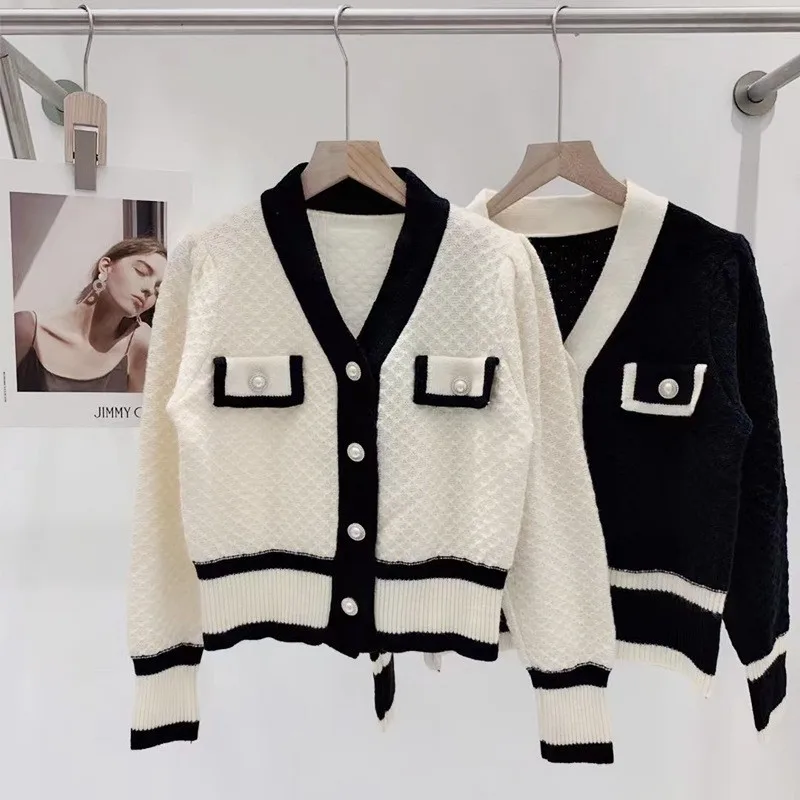 

Джемпер женский с длинным рукавом, повседневный вязаный свитер, модная женская одежда для девочек, весна-осень 2022