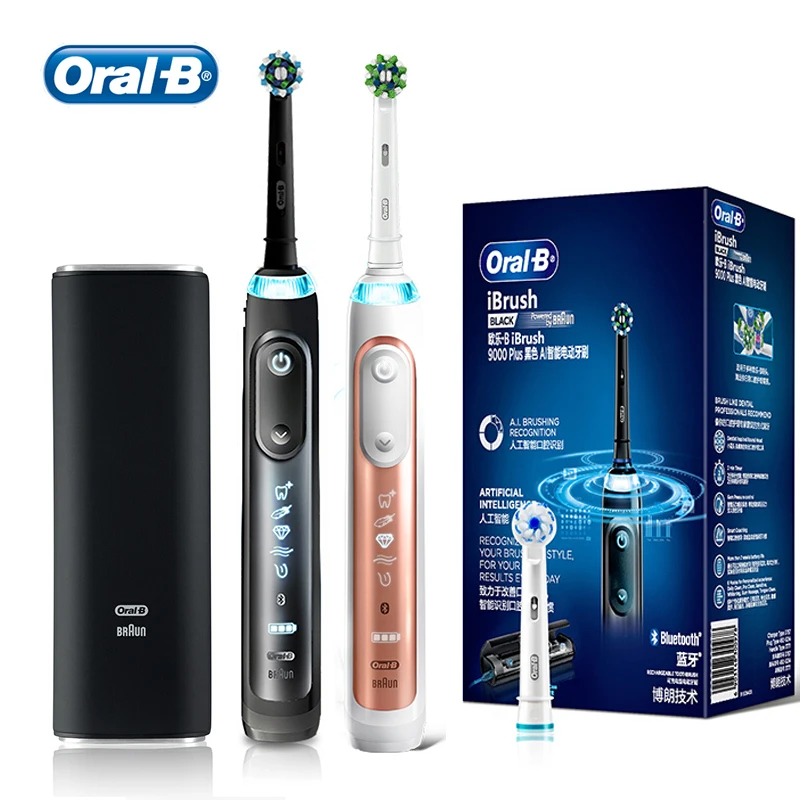

Oral B Electric Tooothbrush 9000 Sonic Clean Teeth 3D White Teeth With Bluetooth and Pressure Sensor 6 Cleaning Modes Brush
