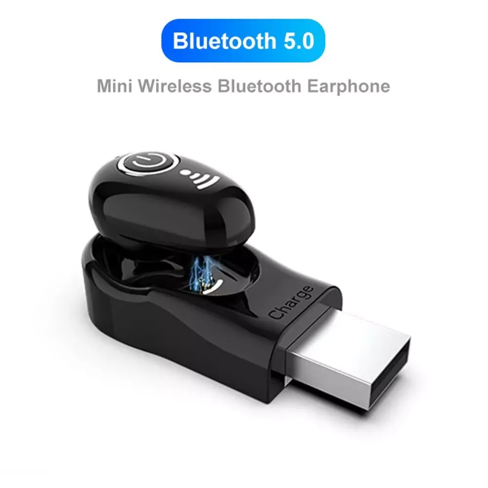 

2023New S650 1Pc Mini Wireless Bluetooth 5.0 Waterproof Earphone In-Ear Stereo Music Sports Earbuds EarpieceUsb Charger