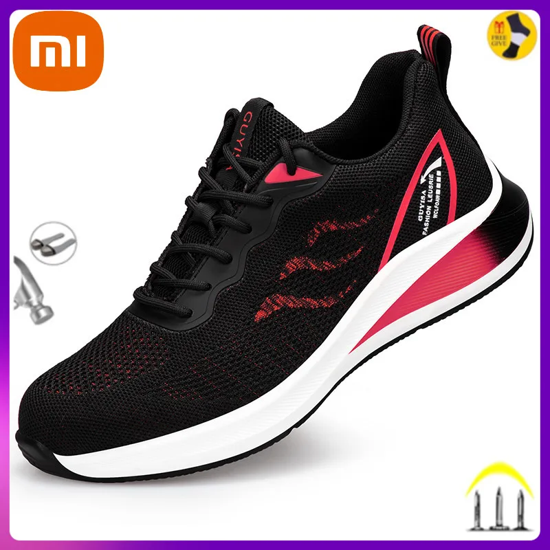 Женские защитные ботинки Xiaomi со стальным носком, Нескользящие рабочие кроссовки, неразрушаемые рабочие защитные ботинки, мужская обувь, ра...