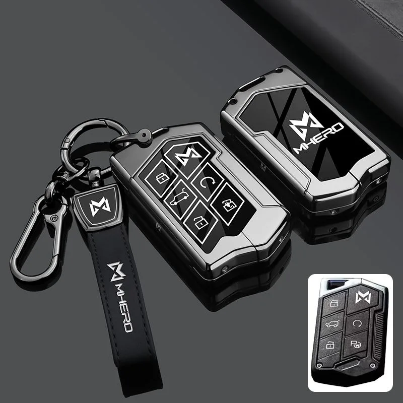 Фото Чехол для автомобильного ключа из цинкового сплава для MHERO I M-HERO Mengshi 917 2023-2025: защитный корпус, брелок-держатель, аксессуар для пульта ДУ №1
