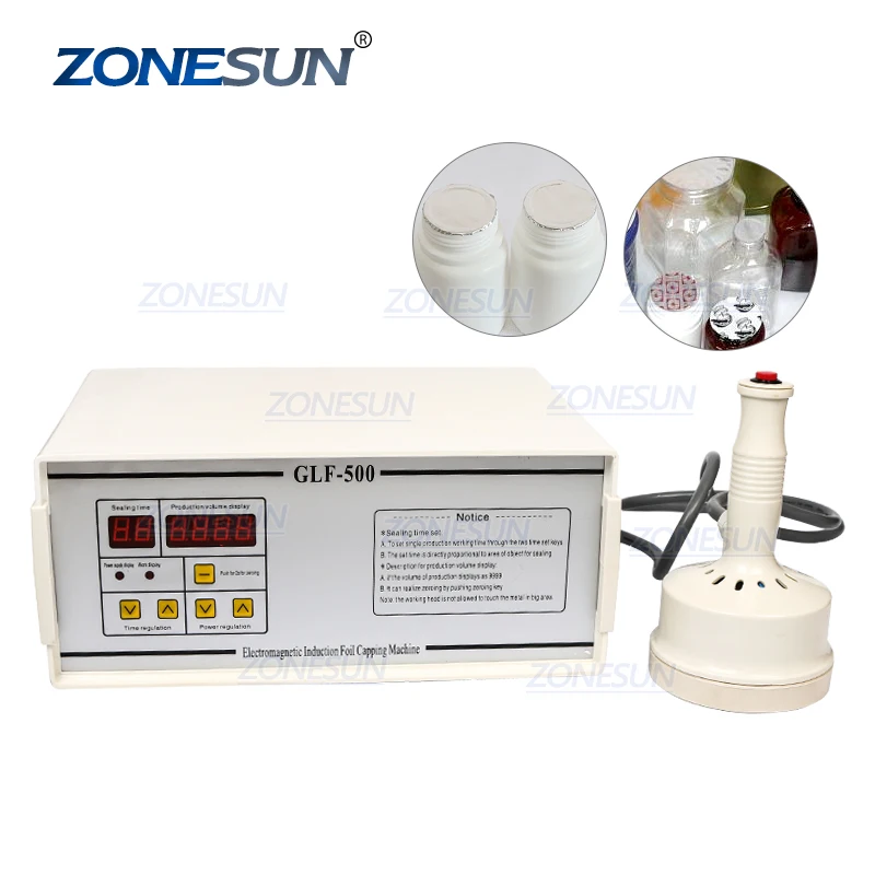 

ZONESUN GLF-500 Heat Aluminum Foil Portable Magnetic Induction Bottle Sealer 20mm To100mm