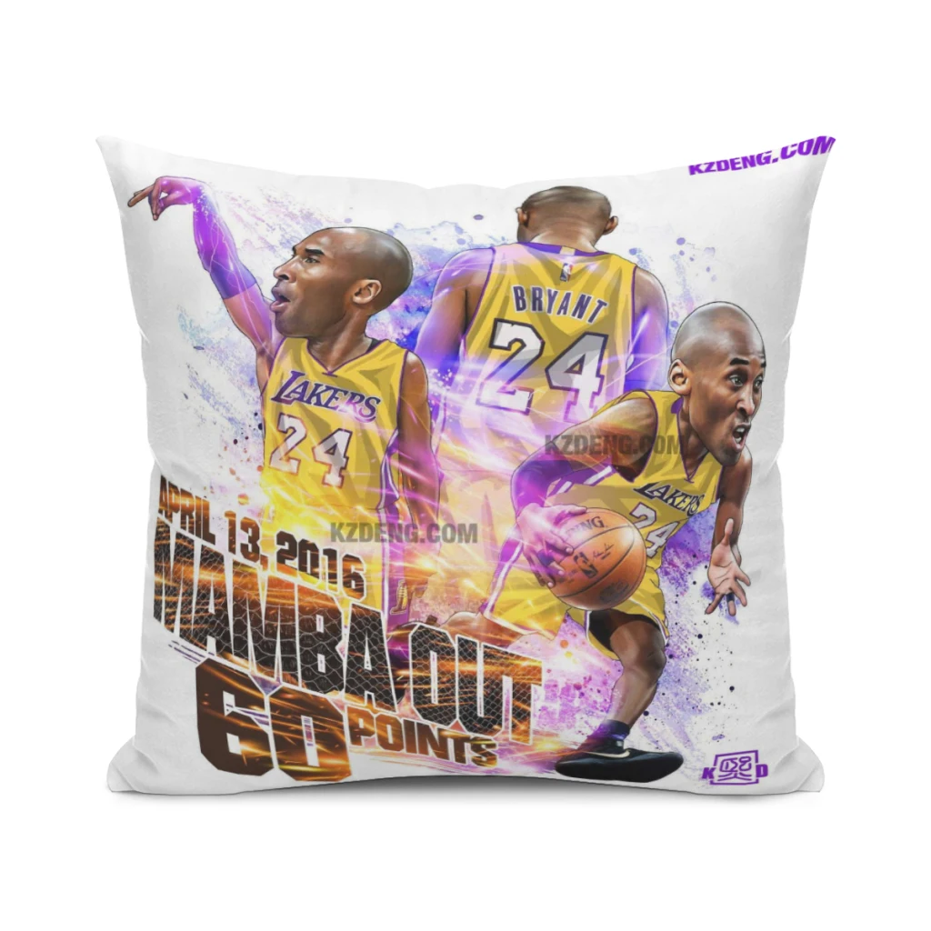 

NBA Kobe Los Angeles Lakers Basketball Never Stops Pillowcase Aesthetic Sofa Cushion Cover Throw Pillow Covers