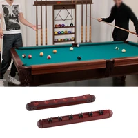 wall mount 6 pool billiard holder hanging cue rack durable professional stained wood with clips carrier stick accessories