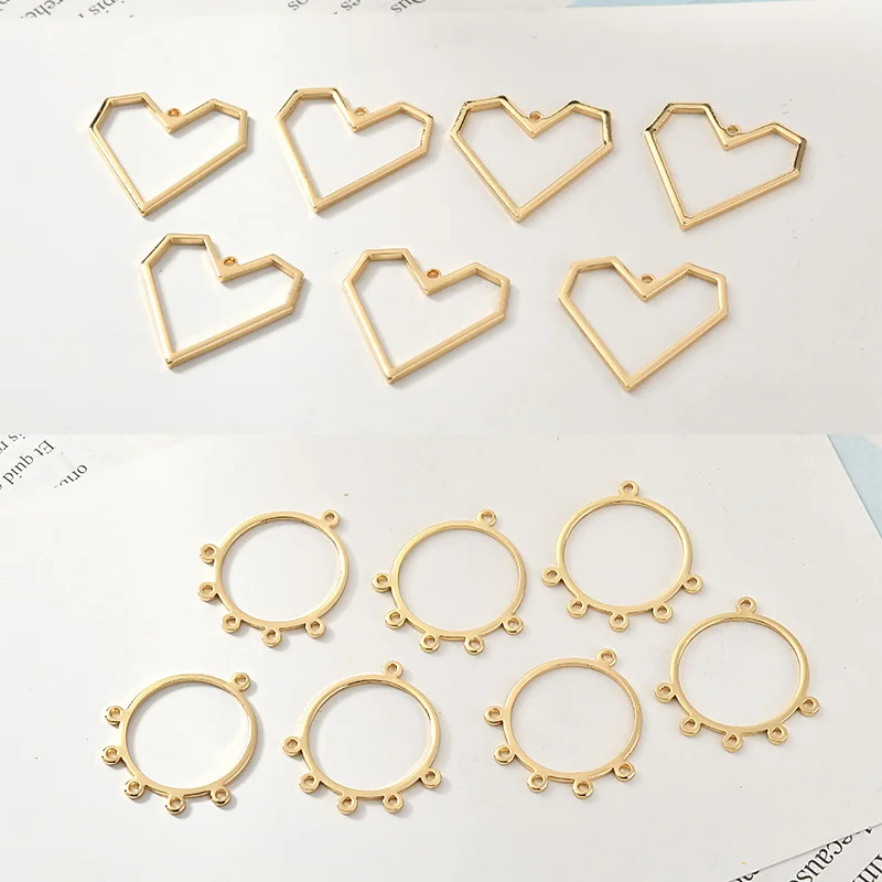 Простые геометрические подвесные круглые серьги в форме сердца сделай сам