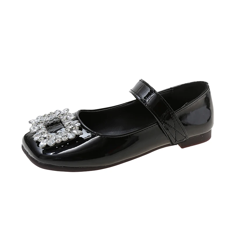 

Fashion Spring Autumn Low Heel Women Shoes Female Square Toe Crystal Leather Pumps Casual Chunky Heel Romantic Mary Janes Shoes