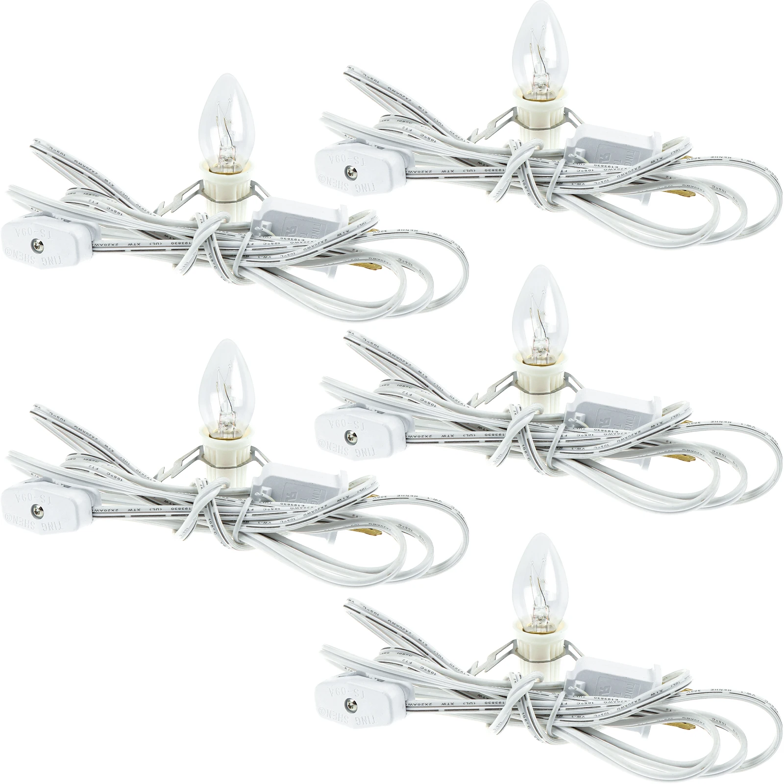 

Salt Lamp Cord with Gear Switch 5Pcs Accessory Cord with One Led Light Bulb for Salt Lamp Christmas Village House Decoration