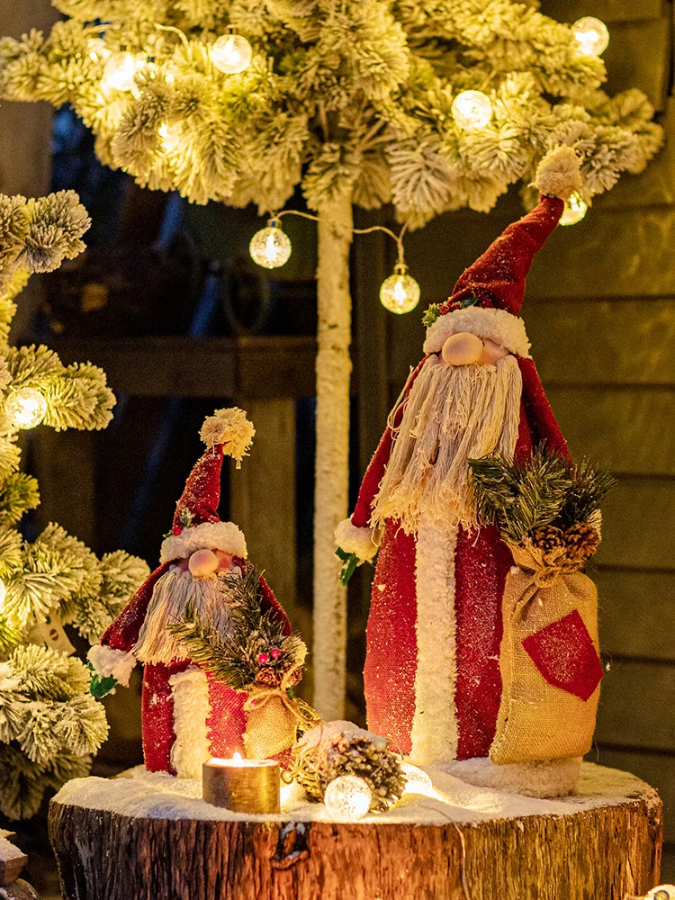 

Red Robe Santa Doll Toy Holiday Ornaments Christmas Decorations Window Christmas Gifts
