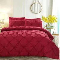 bedding polyester brushed extra large three piece set handmade carabiner plain quilt cover pillowcase solid color set