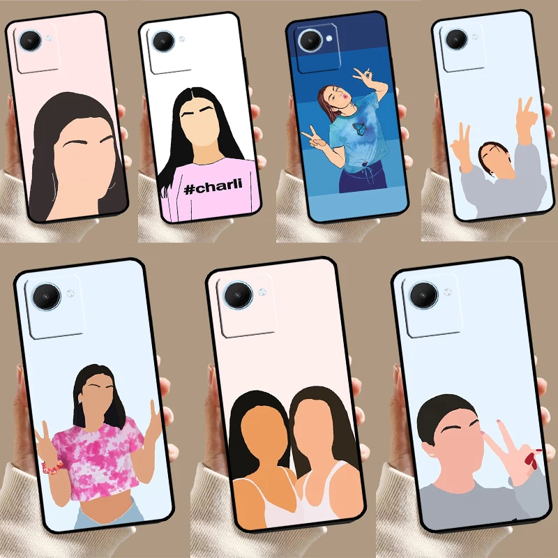 Charli dɺrelio для Realme 12 9 10 11 Pro Plus C67 C55 C53 C51 C35 C33 C30 C25s C21Y C31 GT5 GT Neo 6 Чехол