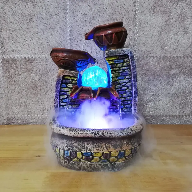 

Indoor WaterFalls Fengshui Flowing Water Fountain Air Humidity Meditation Helps Rustic Vintage Home Decor Fairy Garden