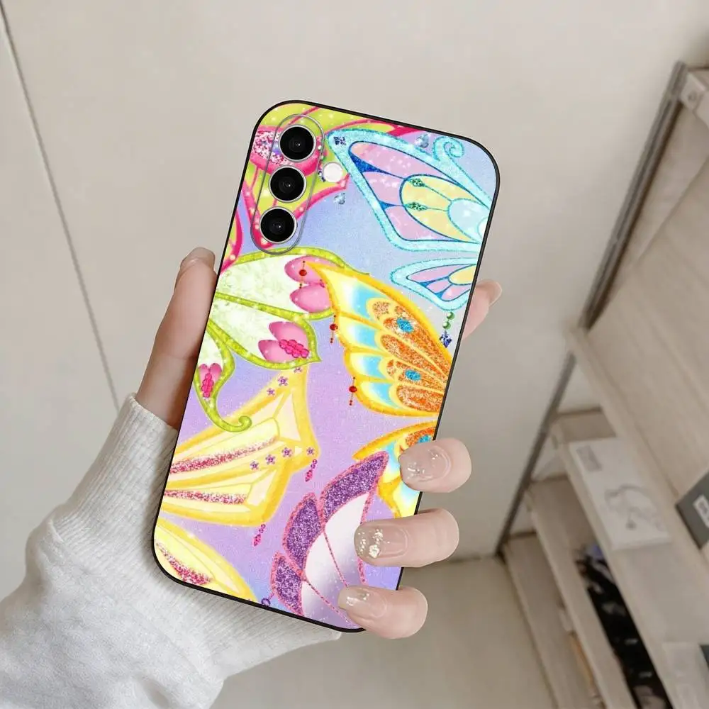Фото Чехол для телефона W-Winx Clubs для Samsung Galaxy A73, A72, A71, A70, A53, A52, A51 и других моделей, мягкий черный чехол №4