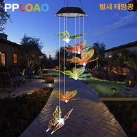hummingbird solar wind chime color changing sun lamp waterproof led butterfly sunlight mobile for home party yard garden decor