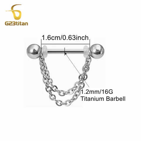 2 шт. Титановые прямые штанги для пирсинга сосков G23titan