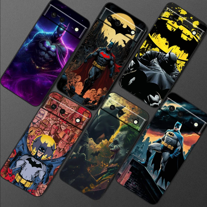 B-Batmans Мультфильм Крутой для Google Pixel 9 8 7A 7 6A 6 5A 5 4 4A XL искусственная черная