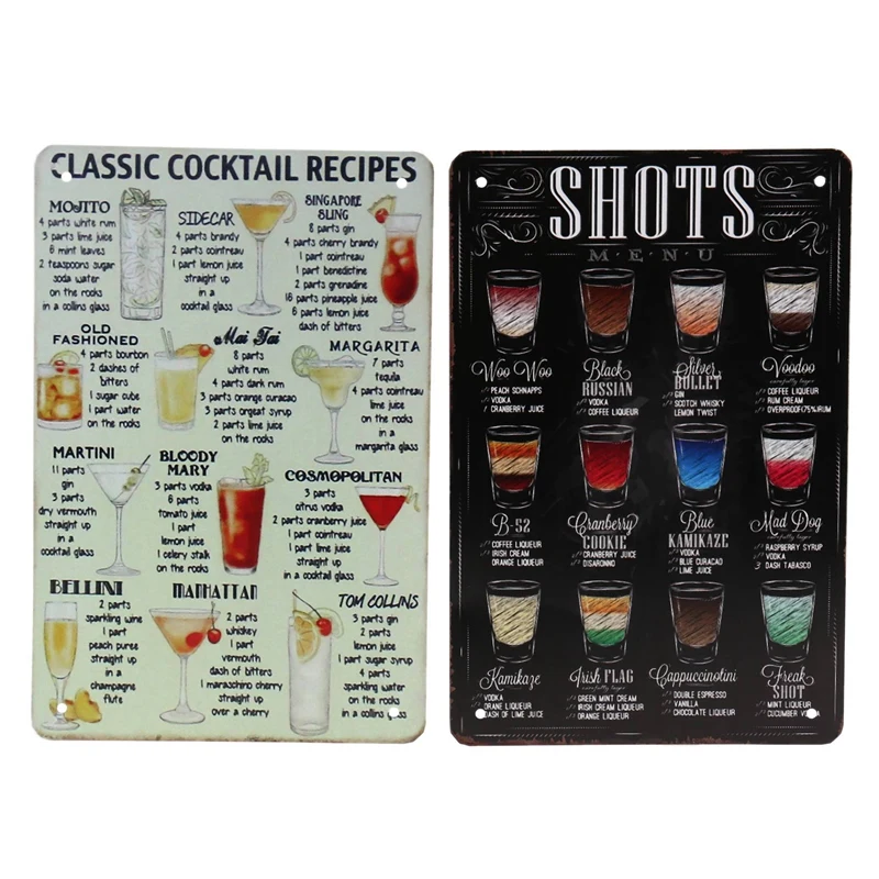 

Cocktail Signs,Cocktail Bar Sign,Vintage Bar Metal Sign Signs,Plaque Poster Wall Art Decoration For Home Bar Accessories