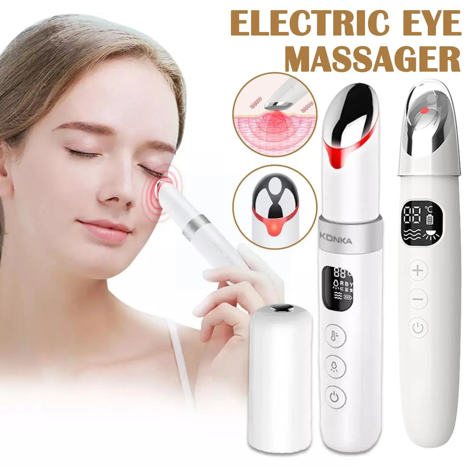 

Electric Eye Massager Eye Skin Lift Anti Age Wrinkle Care Skin Anti Hot Massage Beauty Face Massage Wrinkle Relax Tool Vibr Q1X5