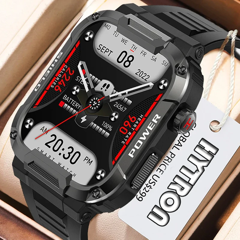 

Rugged Military Smart Watch Men 1.85'' Fitness Sports Watches Waterproof AI Voice Bluetooth Call Smartwatch for Android IOS 2023