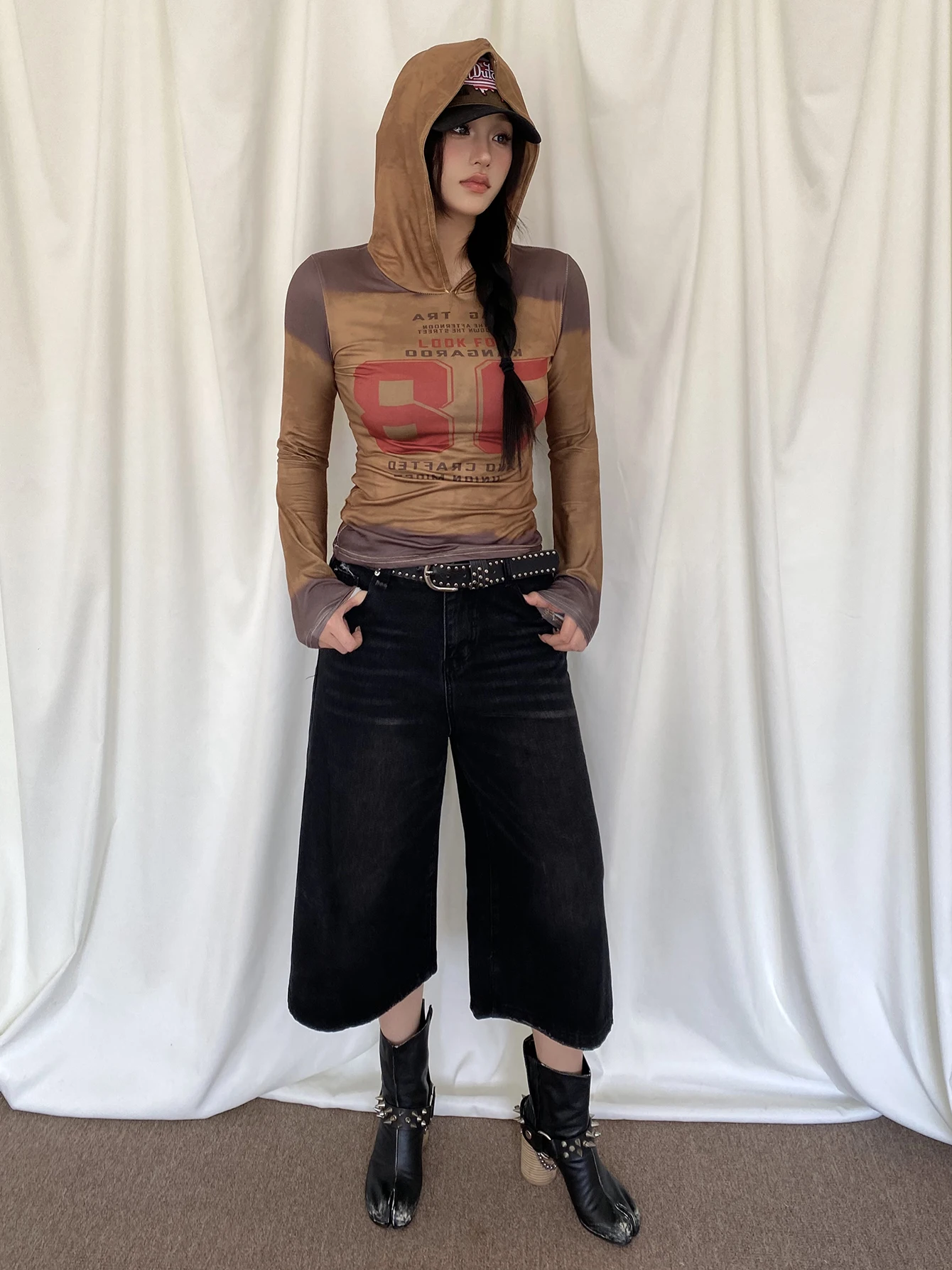 Женские мешковатые шорты REDDACHiC с заниженной талией черные потертые широкие