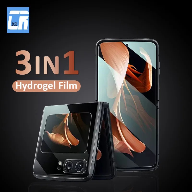 

3 IN 1 Front & Back Inner Screen Protector for Motorola Razr 2022 Full Cover Hydrogel Film for Motorola Razr 40 Ultra Not Glass