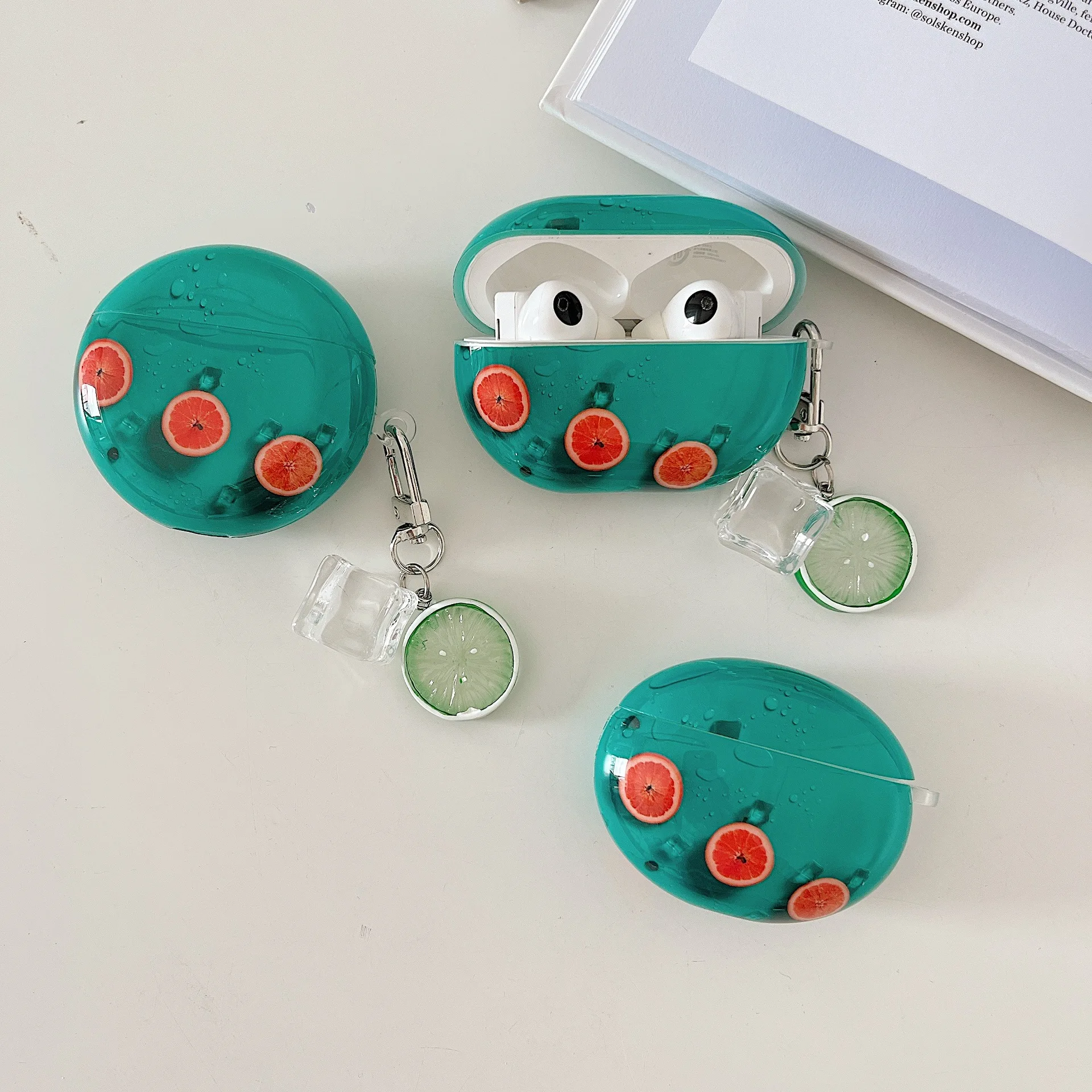 

for Huawei freebuds 4i Bluetooth headset protective cover TPU transparent IMD dark green orange freebuds Pro protective cover
