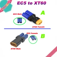 1pcs xt60 to ec5 female male connectors banana plug rc lipo battery control parts diy adapter